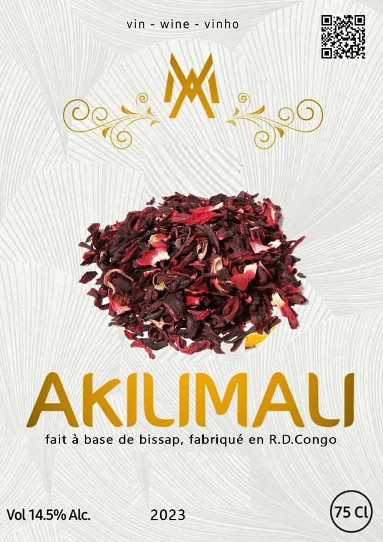 Etiquette du vin AKILIMALI à base de bissap